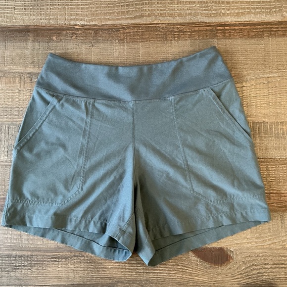 Patagonia Pants - Patagonia Womens Grey Stretch Waist High Rise Pocket Hiking Shorts Size Small